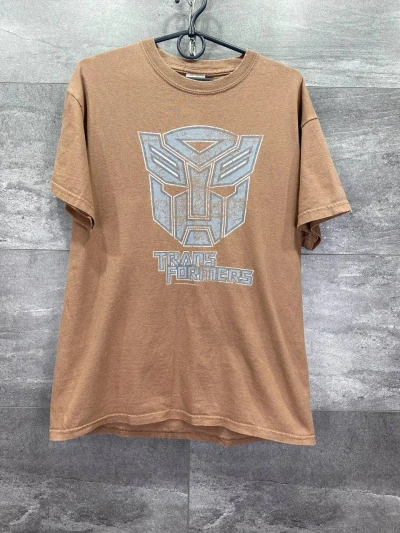 Pre-owned Movie X Transformers Vintage 2007 Transformers Movie Tee Brown T-shirt