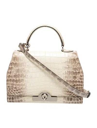 Pre-owned Moynat Crocodile Rejane Pm In Neutrals