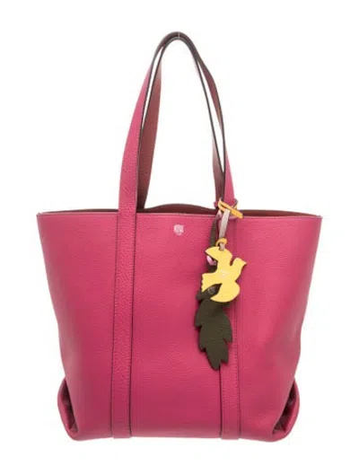 Pre-owned Moynat Leather Tote In Purple