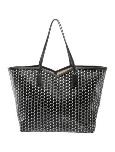 Pre-owned Moynat Monogram M Tote Gm In Black