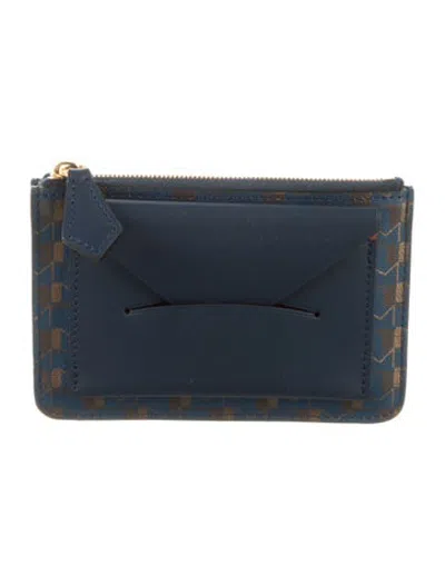 Pre-owned Moynat Patterned Card Holder In Blue