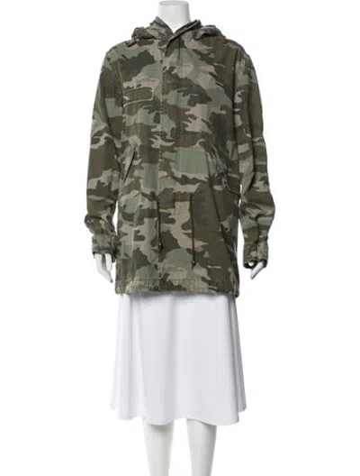 Pre-owned Mr & Mrs Italy Camouflage Print Parka In Green