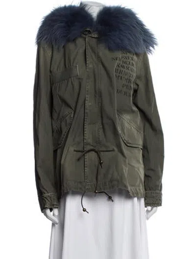 Pre-owned Mr & Mrs Italy Graphic Print Utility Jacket In Green
