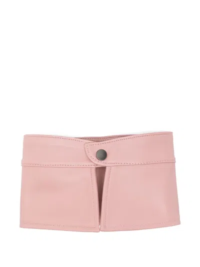 Mrz Faux Leather Collar In Pink