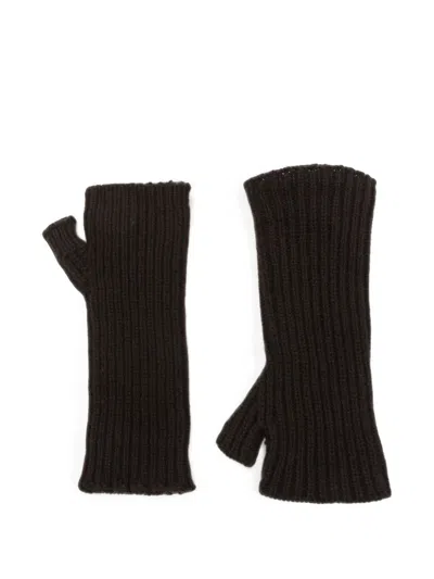Mrz Ribbed Fingerless Gloves In Black