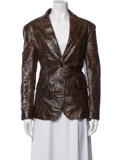 Pre-owned Msgm Blazer In Brown
