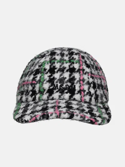 Msgm Kids' Cappellino Check In Grey
