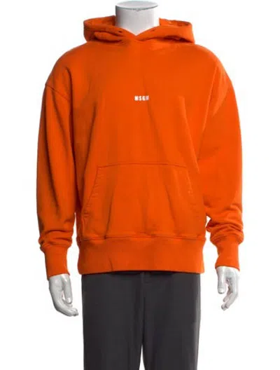 Pre-owned Msgm Crew Neck Long Sleeve Hoodie In Orange