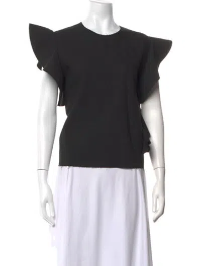 Pre-owned Msgm Crew Neck Short Sleeve Top In Black