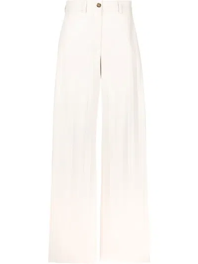 Msgm High-waisted Straight-leg Trousers In Neutrals