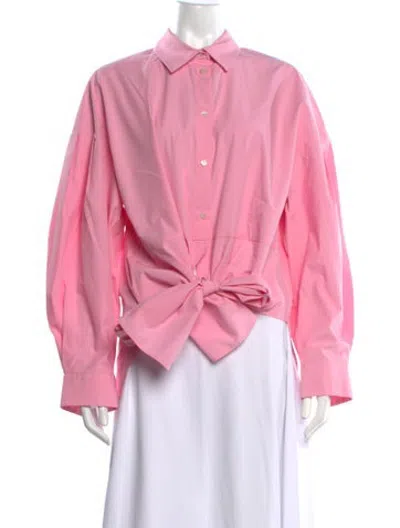 Pre-owned Msgm Long Sleeve Button-up Top In Pink