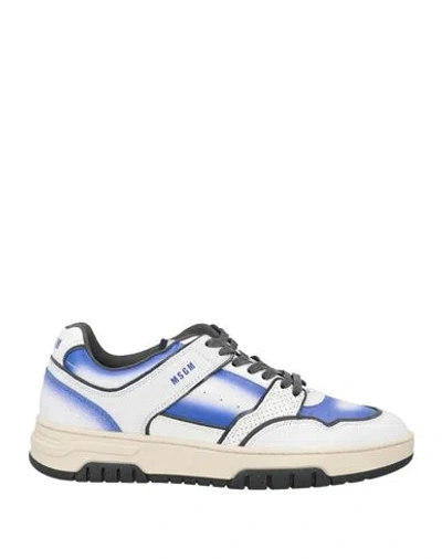 Msgm Man Sneakers Bright Blue Size 7 Leather