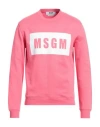 Msgm Man Sweatshirt Pink Size Xs Cotton