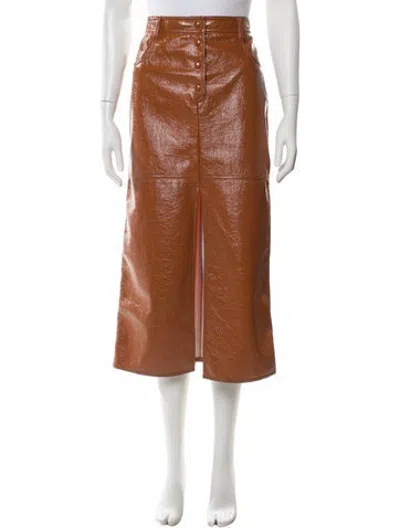 Pre-owned Msgm Midi Length Skirt In Brown