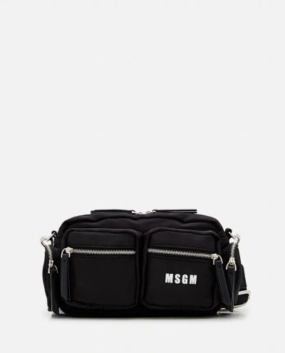 Msgm Nylon Camera Bag In Black