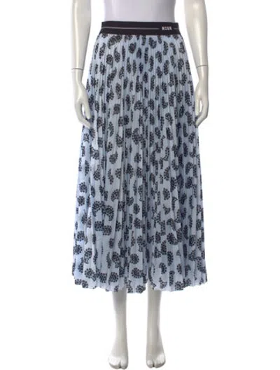 Pre-owned Msgm Paisley Print Midi Length Skirt In Blue