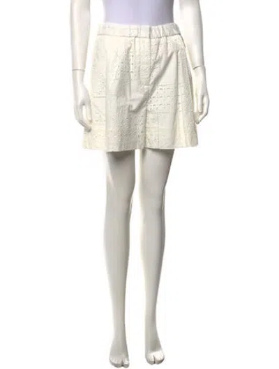 Pre-owned Msgm Patterned Mini Shorts In White