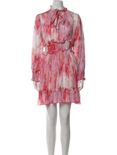 Pre-owned Msgm Printed Mini Dress In Pink