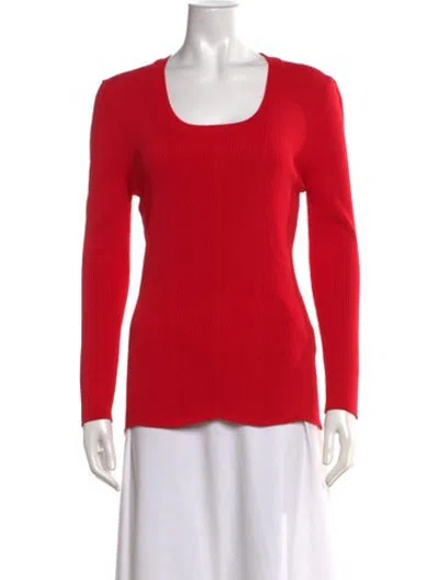 Pre-owned Msgm Scoop Neck Sweater W/ Tags In Red