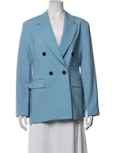 Pre-owned Msgm Virgin Wool Blazer W/ Tags In Blue