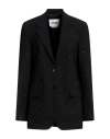 Msgm Woman Blazer Black Size 2 Virgin Wool, Elastane