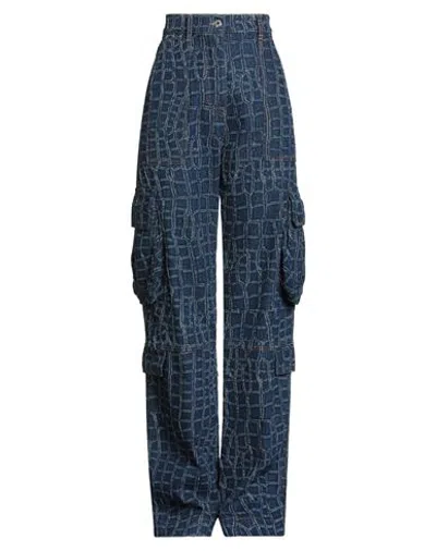 Msgm Woman Jeans Blue Size 8 Cotton
