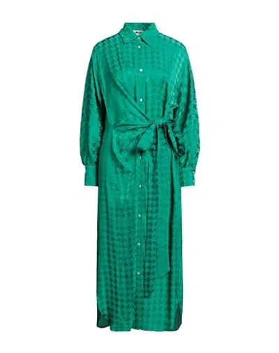 Msgm Woman Maxi Dress Emerald Green Size 4 Acetate, Viscose