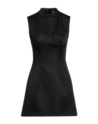 Msgm Woman Mini Dress Black Size 6 Polyester, Polyurethane