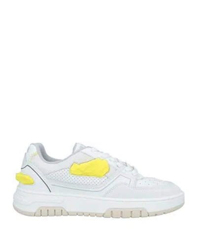 Msgm Woman Sneakers White Size 8 Leather