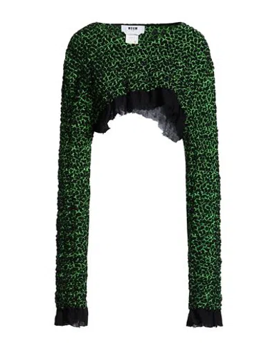 Msgm Woman Sweater Black Size 4 Synthetic Fibers, Polyamide, Merino Wool, Acrylic, Alpaca Wool In Green