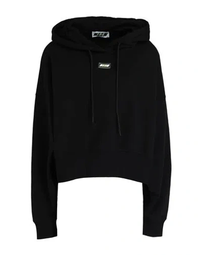 Msgm Woman Sweatshirt Black Size Xs Cotton, Polyester In Black