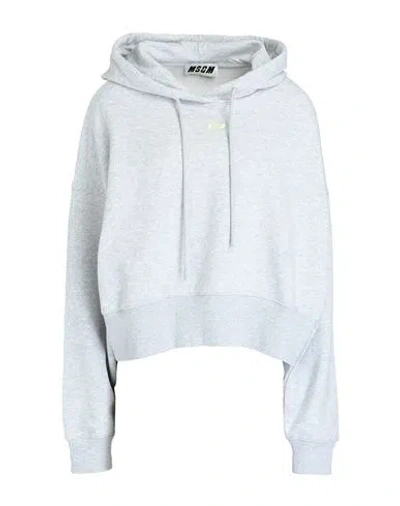 Msgm Woman Sweatshirt Grey Size S Cotton, Polyester