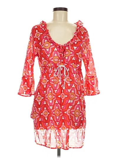 Pre-owned Mud Pie Casual Dress In Red