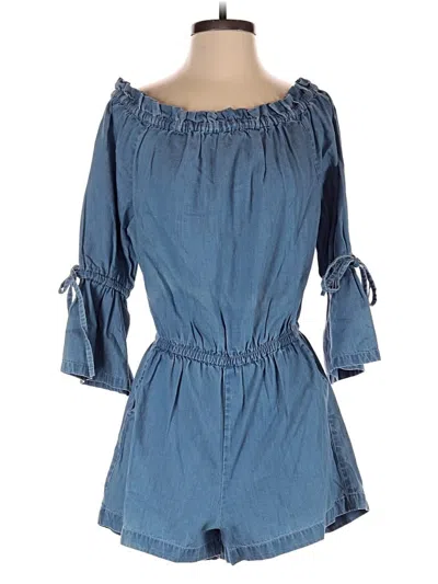 Pre-owned Mud Pie Romper In Blue