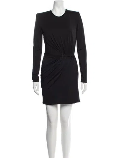 Pre-owned Mugler Crew Neck Mini Dress In Black