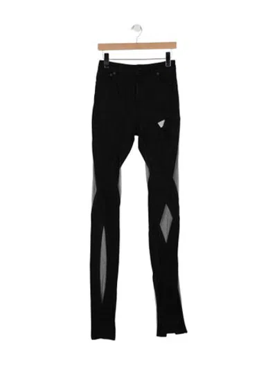 Pre-owned Mugler High-rise Skinny Leg Jeans In Black