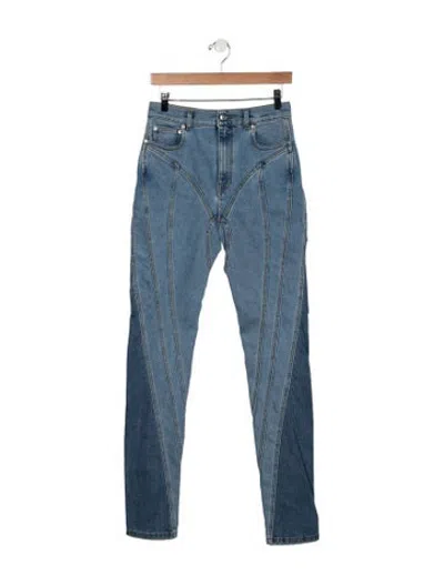 Pre-owned Mugler High-rise Straight Leg Jeans W/ Tags In Blue