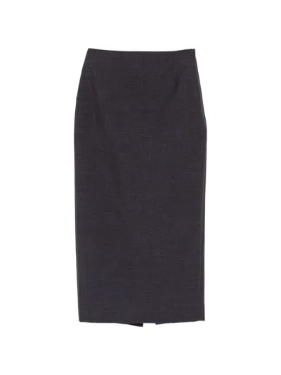 Mugler Rear-slit Midi Skirt In Animal Print