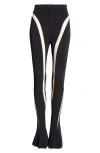 Mugler Sheer Spiral High Waist Skinny Pants In Black