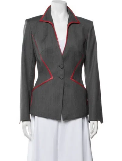 Pre-owned Mugler Vintage 2001 Blazer In Grey