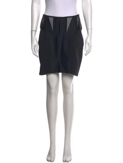 Pre-owned Mugler Wool Mini Skirt In Black