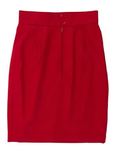 Pre-owned Mugler Wool Mini Skirt In Red