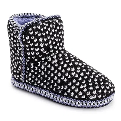 Muk Luks ml F 26 Ds Slippers Womens Memory Foam Slip Resistant Bootie Slippers In Black