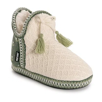 Muk Luks ml F 26 Ds Slippers Womens Memory Foam Slip Resistant Bootie Slippers In Green