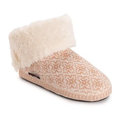 Muk Luks ml F 26 Ds Slippers Womens Memory Foam Slip Resistant Bootie Slippers In Pink