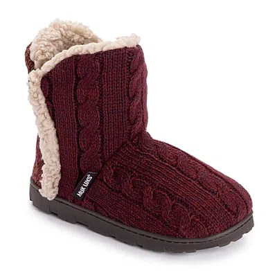 Muk Luks ml F 26 Ds Slippers Womens Memory Foam Slip Resistant Bootie Slippers In Red