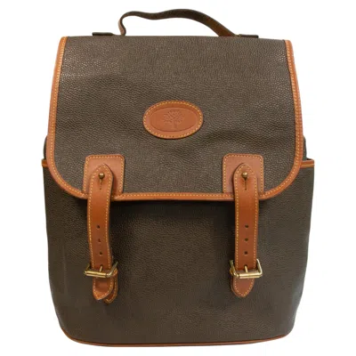 Pre-owned Mulberry 1990s  Khaki Green Pebbled Scotchgrain Material Backpack In Purple