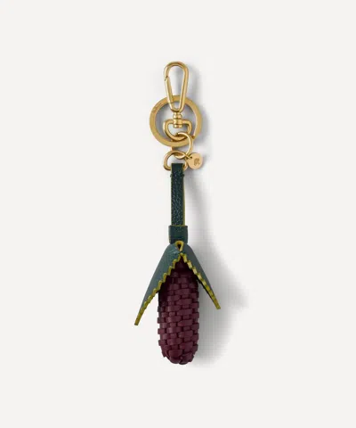 Mulberry British Summer  Fruit Keyring In Gold