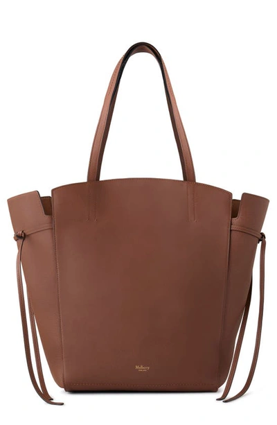 Mulberry Clovelly Calfskin Leather Tote In Neutral