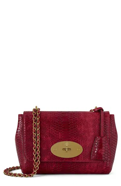 Mulberry Lily Waxed Snakeskin Embossed Leather Shoulder Bag In Red
